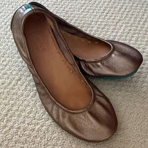 Tieks Metallic Bronze Brown Leather Ballet Flats